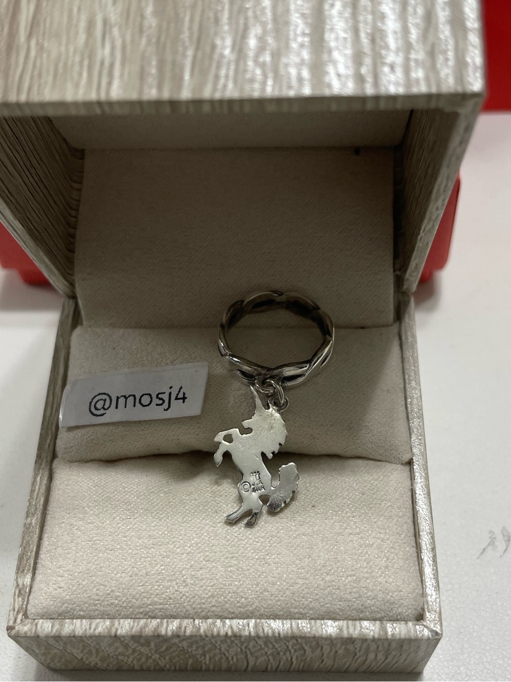 Retired James Avery Unicorn 🦄 Dangle Twist Ring - Picture 3 of 5